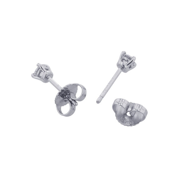 TIFFANY Silver Diamond Earrings - Picture 3 of 8